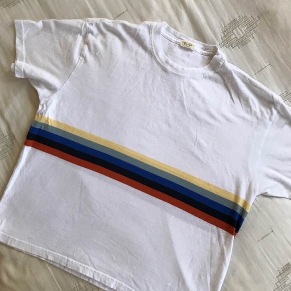 Brandy Melville Tops - NWOT John Galt Rainbow Striped basic t-shirt